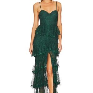 Majorelle Zelda Fitz Gown Emerald Green